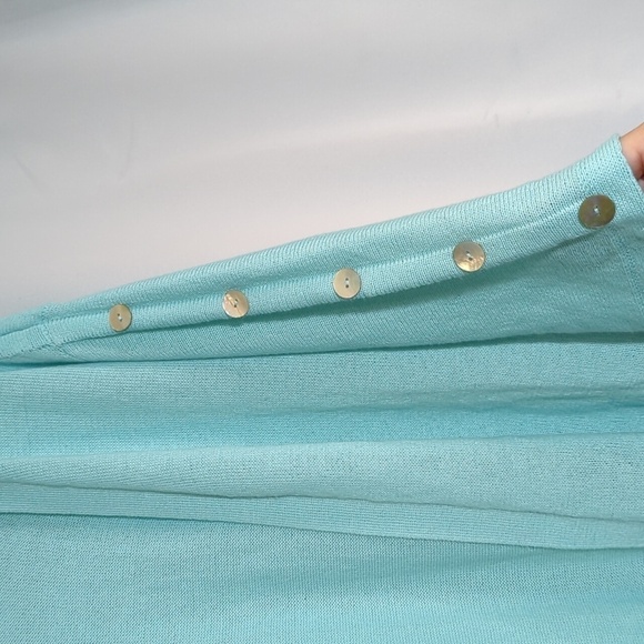 Soft Surroundings Open front Cardigan Linen Blend Button Accent Sleeve - Picture 2 of 9